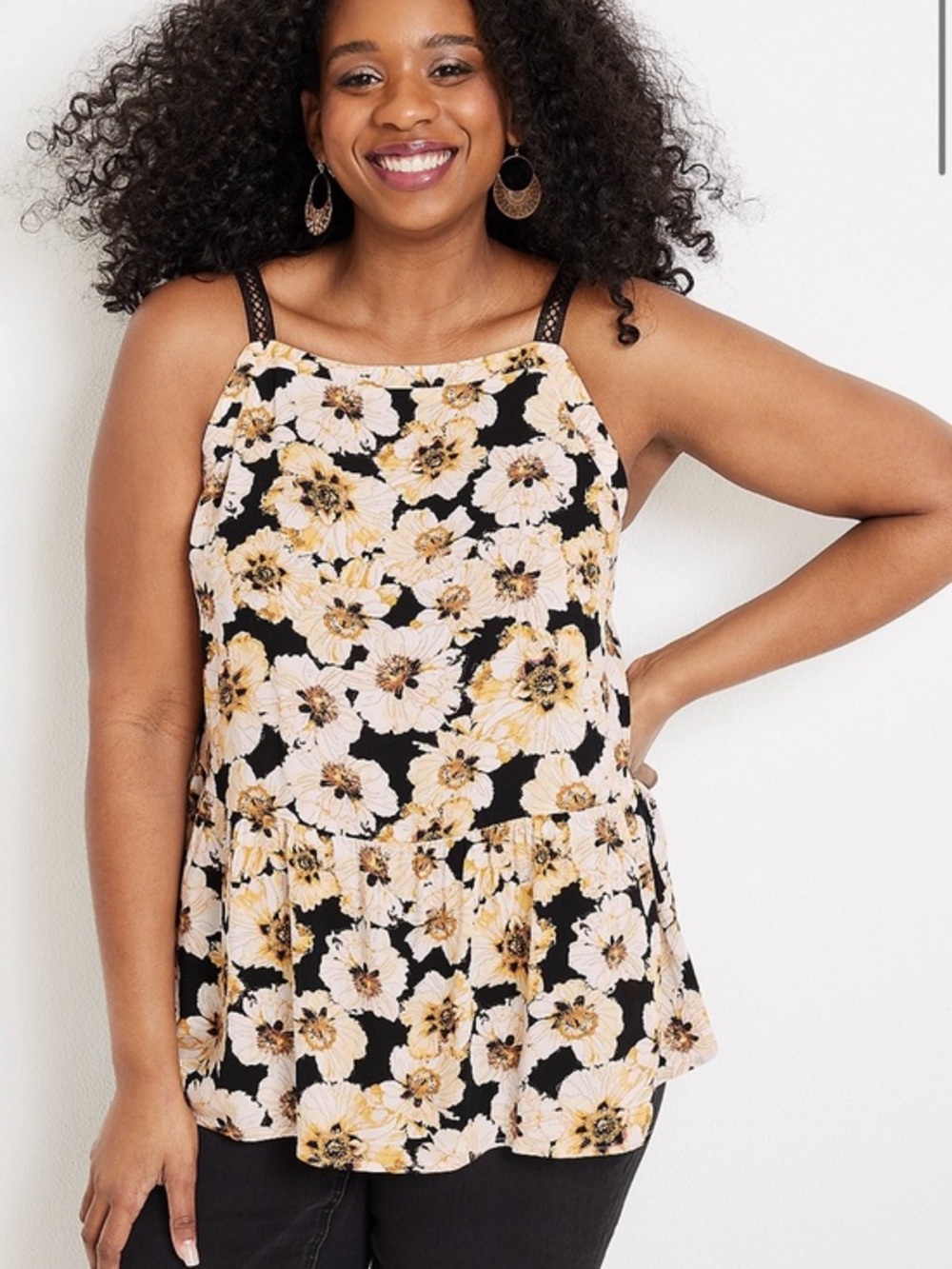 Maurice’s Women’s Plus Size Floral Peplum Tank Top